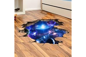 QUANHAIGOU Blue Purple Galaxy Wall Decals, Removable Sticker,The Art Magic 3D Milky Way Dreamscape Home Decor (4 Sheets)