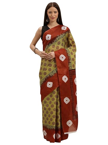 Mangalagiri Cotton Saree With Un-stitched Blouse Piece - Powerloom Made Everyday Traditional Sari for Women - by ART Retail
