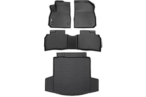 ANBINGO-Floor Mats & Cargo Liner Set Fit for 2016-2024 2025 Chevy Malibu All Weather Protection TPE Anti-Slip Automotive Full Set Floor Liners Custom Chevy Malibu Floor mats Accessories - Black