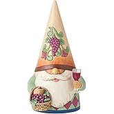 Enesco Jim Shore Heartwood Creek Wine Time Gnome Figurine - Stone Resin Hand Painted Crafted Collectible Decorative Gnomes Figurines Home Decor Statue, 6.7 Inch