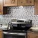 FASÄDE Traditional Style/Pattern 1 Decorative Vinyl Backsplash Panel in Crosshatch Silver (One 18