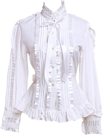 white ruffle blouse amazon