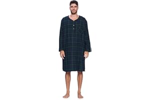 Ashford & Brooks Mens Flannel Long Sleeve Sleep Nightshirt