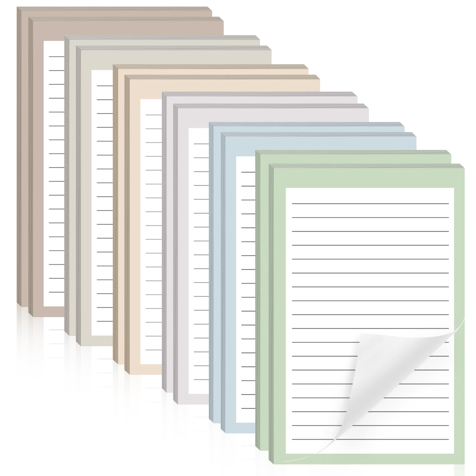 Photo 1 of 12 Pack Lined Sticky Notes, 4x6 in Post Sticky Notes with Lines, 6 Different Colour Sticky Note Pads for Office, School, Home Desks and More