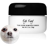 Eye Envy Tear Stain Remover Powder for Dogs and Cats. Natural, Safe Formula. Apply Around Eyes. Absorbs and Cleans Tears and Staining. Keeps Area Dry. Made in The USA. (.5 oz)