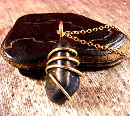 49ct Shattuckite Cabochon Merlin's Gold Wrap Forged Gem Pendant #8