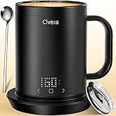 Civexa Rechargeable Self Heating Coffee Mug, Fast Heating & High Temperature, 14 Oz App-Controlled Heated Coffee Mug, 1F Precise Temperature Control Smart Mug Warmer for 150 Min Use