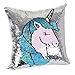 leegleri Unicorn Sequins Throw Pillow Case,Unicorn Gift for Girls, Reversible Pillow Covers for Christmas Couch Sofa Bed Room,Cushion Cover