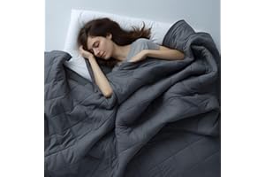 CZZZ Cooling Weighted Blanket 15 lbs - 48"x72" with Glass Beads for Adults, Full Double Twin Size Bed Soft Breathable Washabl