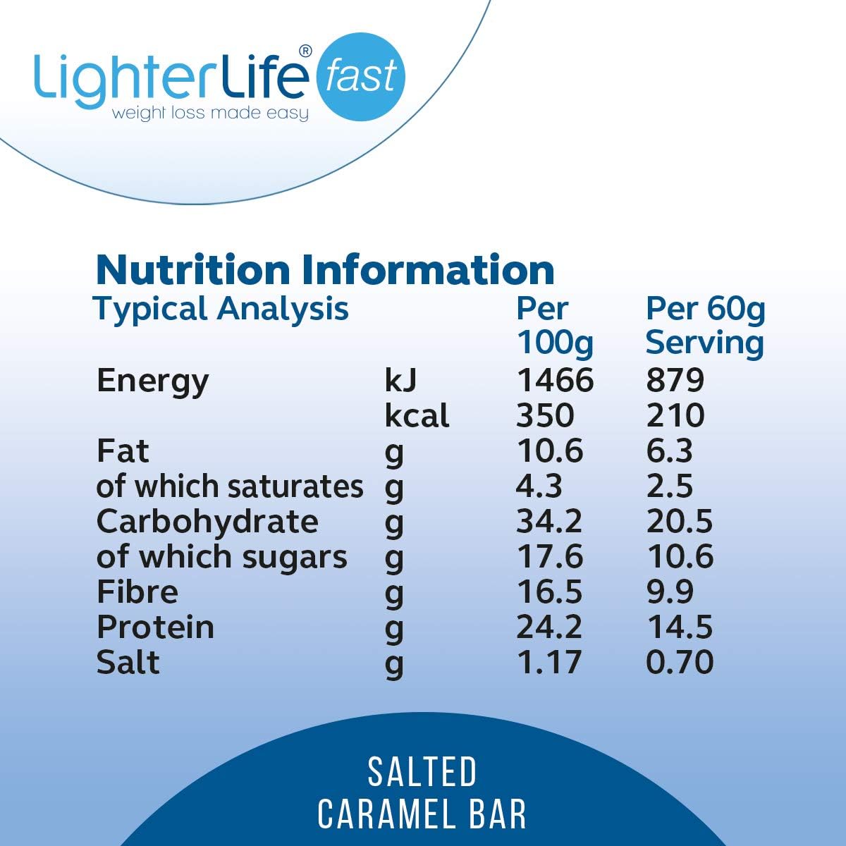 LighterLife Salted Caramel Bar, Weight Loss Meal Replacement Bar, High in Protein with 25% of RDA Vitamins and Minerals, 60g, Box of 12 - Image 5