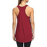 Bestisun Workout Yoga Athletic Shirts Racerback Long Tank Tops Loose fit for Women