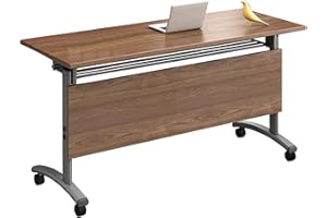 HSHBDDM Folding Conference Table, Conference Room Tables with Caster Wheels, Flip Top Mobile Training Table, Suitable for Classrooms, Offices, Conference Rooms, Training Rooms