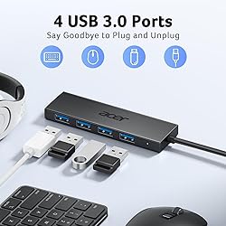 Acer USB C Hub 4 Ports, Multiple USB 3.0 Hub, USBC