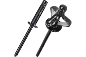 WUXI JIANDA XIN TECHNOLOGY CO., LTD 100pcs Trifold Rivets,Black Aluminum Alloy Folding Blind Rivets,Tri-fold Exploding Pop Rivets for Soft or Plastic Materials,Tri Grip Rivets.5/32"x3/4"(4x21MM)