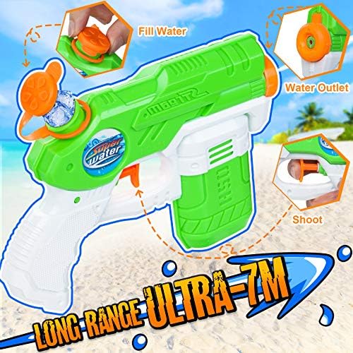 4 Pezzi 150ml Pistole ad Acqua Bambini - 10 metri Pistola Spruzzo a Lungo Raggio - Acqua Giocattolo per Bambini e Adulti - All'Aperto Nuoto Piscina Giardino Spiaggia Feste