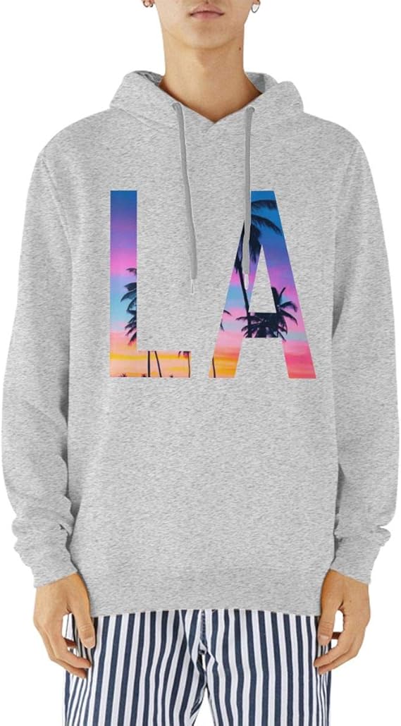 Amazon Co Jp Los Angeles ロサンゼルス Usa スウェット フード付き 春秋服 冬服コート 長袖 ファッショ ペアルック パーカー プルオーバー メンズ 服 ファッション小物
