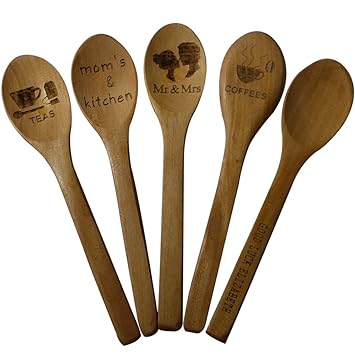 Personalized Engraved Wooden Spoons Kitchen Spoons Utensils