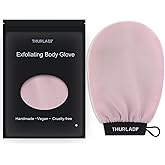 THURLADY Exfoliating Glove, Korean Exfoliating Mitt Body Scrubber, Viscose Fiber Bath Shower Scrub Gloves, Dead Skin Remover for Body, Skin Care Tools for Smoother Skin, Self-Tan Prep & Removal, Pink