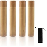 Klmnop 4 PCS Scattering Urns for Human Ashes Adult, 7.48''x 1.42'' Small Scattering Tubes with Black Velvet Bag, Biodegradable Urns for Male Women Pet(Natural)