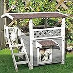 Petsfit 30"x22"x29"Outdoor cat house,New Version With Escape Door, Ideal cat condo,Weatherproof Cat Shelter