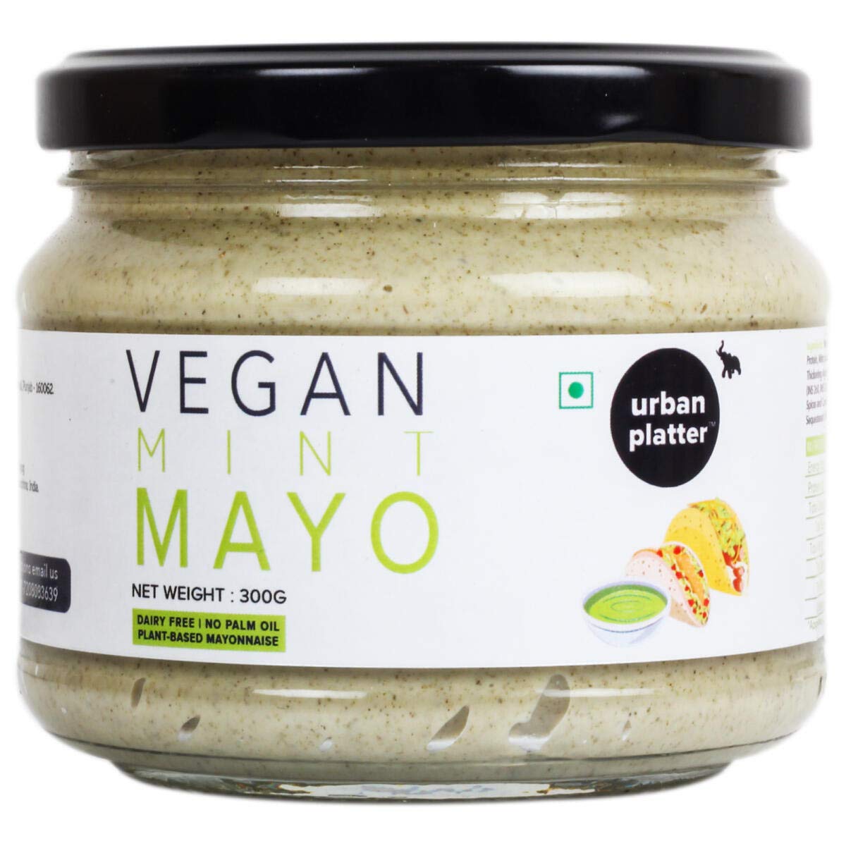 Urban Platter Vegan Mint Mayo, 300g / 10.6oz [DairyFree Mayonnaise, No