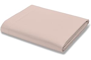 Color Sense Blush Twin Flat Sheet, 100% Cotton Twin Flat Sheet Only, Cool & Crisp Percale Weave 1-Piece Top Bed Sheet, Breathable & Comfortable Cotton Sheets (Twin, Blush)