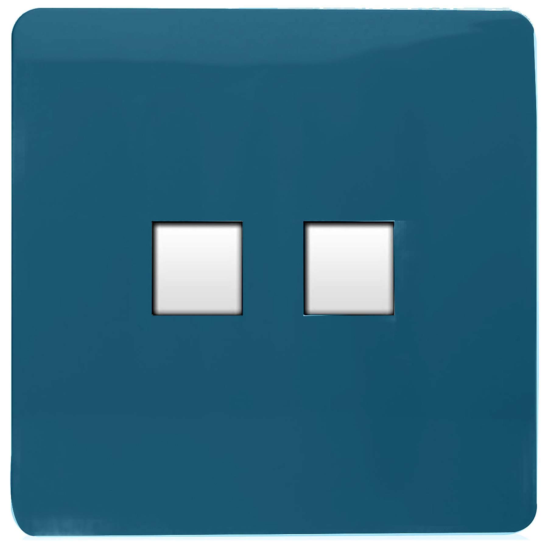 Trendi Artistic Modern Glossy Tactile Telephone Socket + Cat 5e&Cat 6 RJ45 PC Socket Midnight Blue