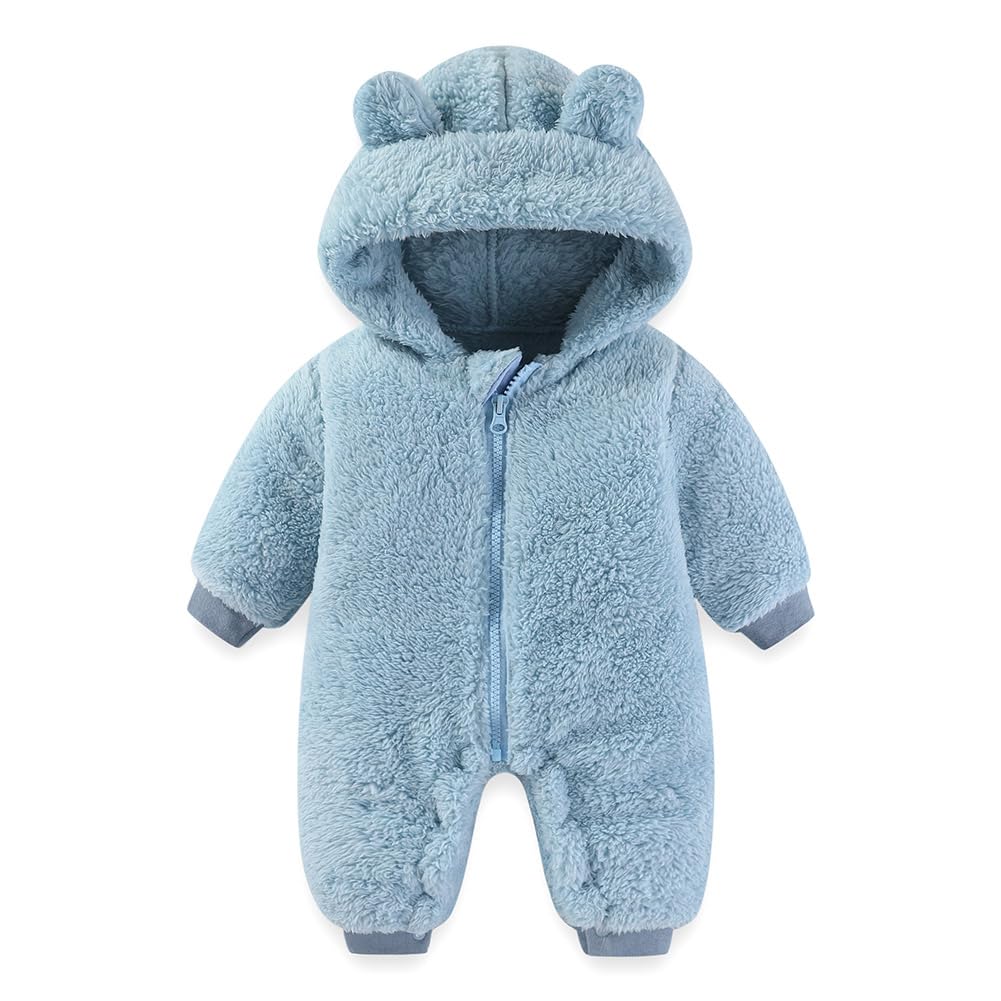 Photo 1 of AiWMGL Newborn Baby Bear Outfit Suit 0-3 Months Girls Boys Fleece Jumpsuit Romper Hooded Winter Snowsuit Clothes