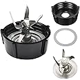 WADY for Oster Blender Replacement Parts Blender Ice Blade with a Rubber O Ring Seal Gasket & Blender Jar Bottom & 6 Point Fu