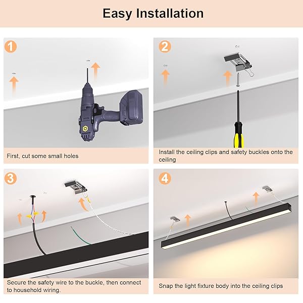 MODERN LED CEILING LIGHT WITH REMOTE, BLACK DIMMABLE CLOSE TO CEILING LAMP FIXTURES, 30W CCT (2700K-6000K), SMART LINEAR CEILING LIGHTS FOR LIVING ROOM BEDROOM OFFICE HALLWAY KITCHEN(39.1INCH/3.26FT)