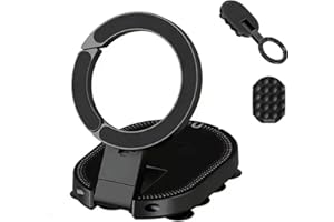Double-Sided Suction & Magnetic Phone Holder, 3-in-1 Magnetic Phone Mount, 360° Rotating with 18 Strong Suction Cups, Foldabl