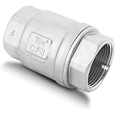 1-1/4" NPT Vertical Spring Check Valve Stainless Female Thread 1000WOG DN32 | Non-Return Heavy-Duty Lift Spring Design, Prevent Backflow, Protects Pumps, Quick Shutoff, for Vertical Piping, Water Oil Gas