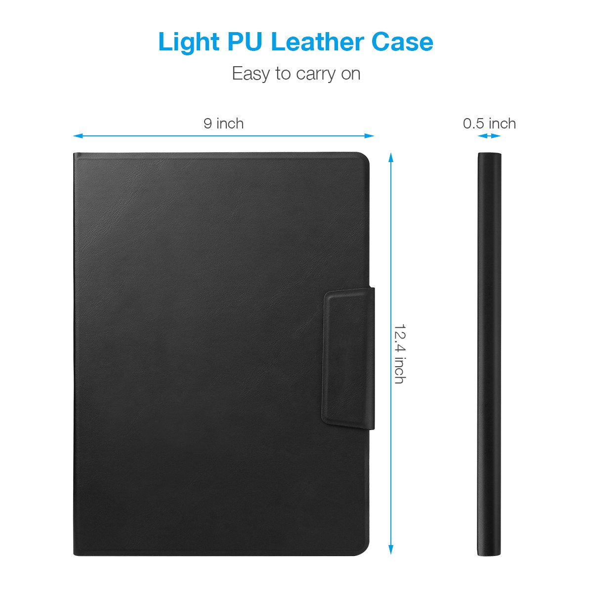 iPad Keyboard Case, Poweradd Bluetooth iPad Keyboard Folio Smart Case PU Leather Case with Removable Bluetooth Wireless Keyboard for Apple iPad Pro 12.9 Inch & iPad 12.9\