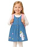 Kids Girls Sleeveless Denim Look Jumper Dress