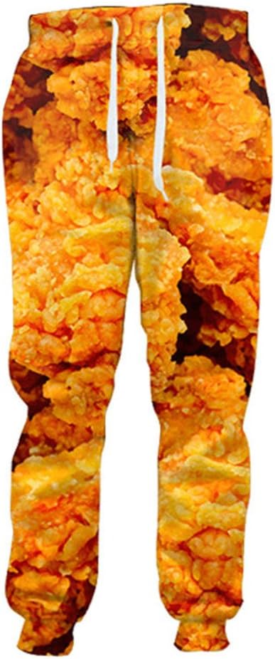 Want Eating!Fried Chicken Fashion Joggers 3D Printed Sweatpants Hip-Hop Trousers Casual Pants