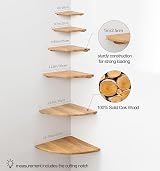 Gieanoo 9 Inch Solid Oak Corner Shelf Wall Mount Floating Shelf view 4