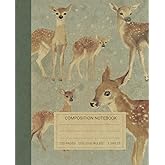 Composition Notebook: Beautiful Vintage Deers Illustration Book For Notes. Perfect Gift For Animals and Nature Lovers