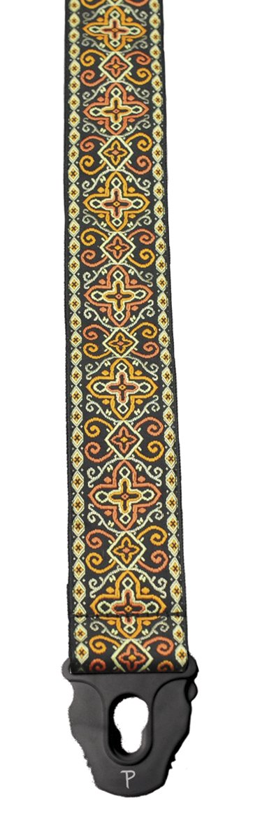 P Perri's Leathers Ltd. Guitar Strap (TWSPL-7059), Orange Cross, 58"