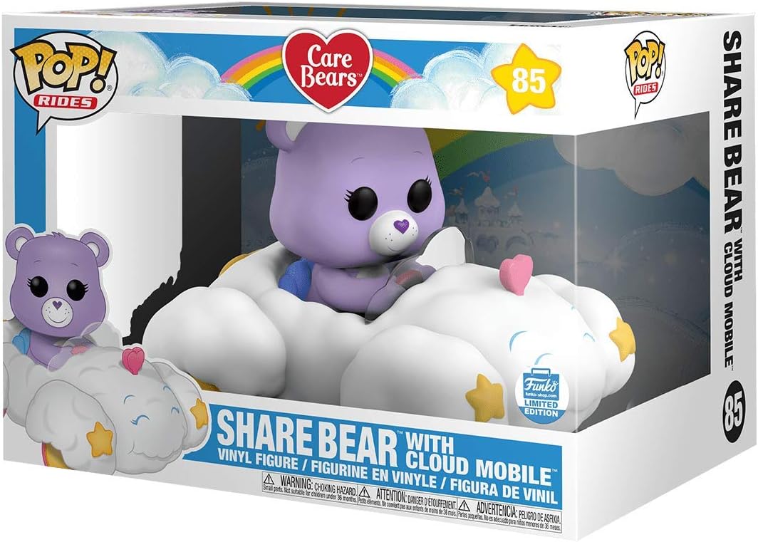 Funko Pop! Rides: Care Bears Share Bear with Cloud Mobile (Popcultcha Exclusive) #85, Purple - Image 4