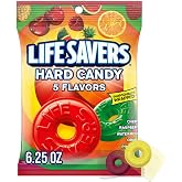 Lifesavers, Hard Candy 5 Flavors Bag, 6.25 oz | Sweet treat hard candies for snack, 5 Flavors bag, assorted flavors, candy bags, candy variety, hard candy mix for candy dish