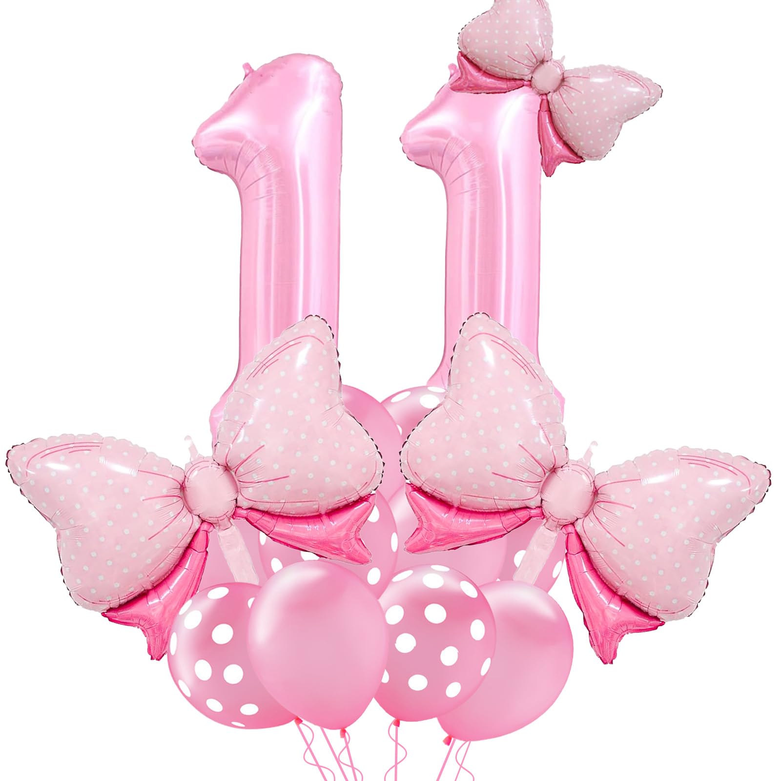 Pink Birthday Balloons, Bow Balloons Number 11 Balloon 40 Inch, 11 ...