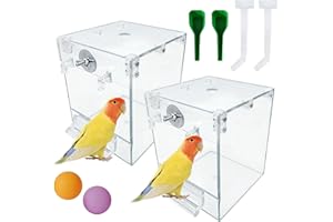 kathson Bird Bath for Cage,2 Pcs Hanging Bird Bath Box No-Leakage Parrot Shower Tub with Water Injectors Birds Bathing Accessory for Parrots Canary Lovebirds Conures Parakeets