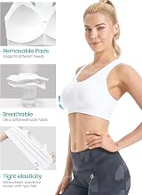 FITTIN Racerback Sports Bra Women High Impact Padded Seamless White view 5