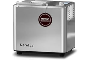 Neretva 20-IN-1 Bread Maker, Dual Heater 2LB Bread Machine Stainless Steel Bread Makers Machine Nonstick Ceramic Pan Compact 