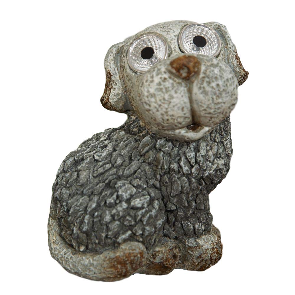 Country Living Animal Solar Powered Animal - Garden Ornament/Figure - Polystone Mosaic - Cat/Dog/Owl. (Dog)