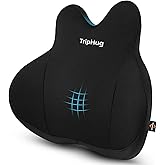 TripHug Memory Foam Lumbar Support Cushion-Ergonomic Back Support Pillow for Office Chair, Car Seat, or Long Sitting, Memory Foam Lumbar Pillow-Breathable & Comfortable, Relieves Lower Back Pressure