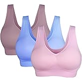 Cabales Women's Seamless Bras for Yoga Fitness Running Workout Low Impact Sports Bras with Removable Pads