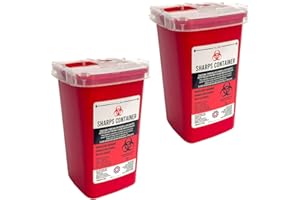 Sharps Container for Professional and Home Use - 1 Quart / 1 Liter Small Size Sharp Container Needle Disposal Containers for 