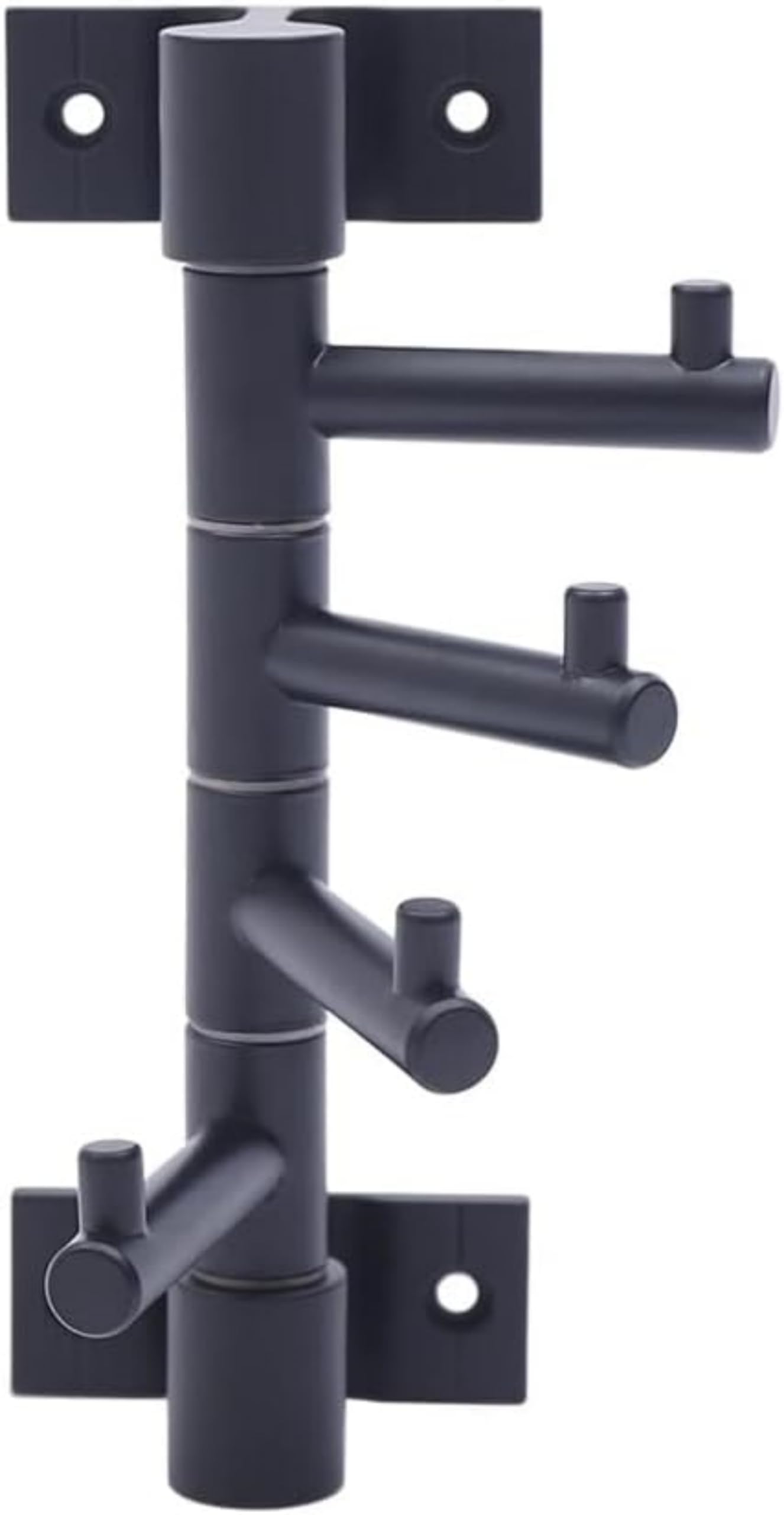 Swivel Towel Hooks Wall Coat Rack with 4 Arms, Towel Hooks for Bathrooms Swivel Coat Rack Hat Rack Wall Mount Key Holder Hanger (Black, 4 Swivel Arms)