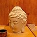 Omonic Porcelain Zen Garden Yoga Meditation White Thai Buddha Head Statue Essential Oil Burner Aromatherapy Diffuser Home Decor (White)